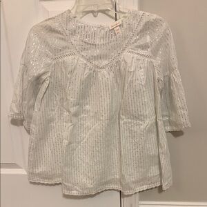 Cat & Jack White Kids Top with Silver Accents